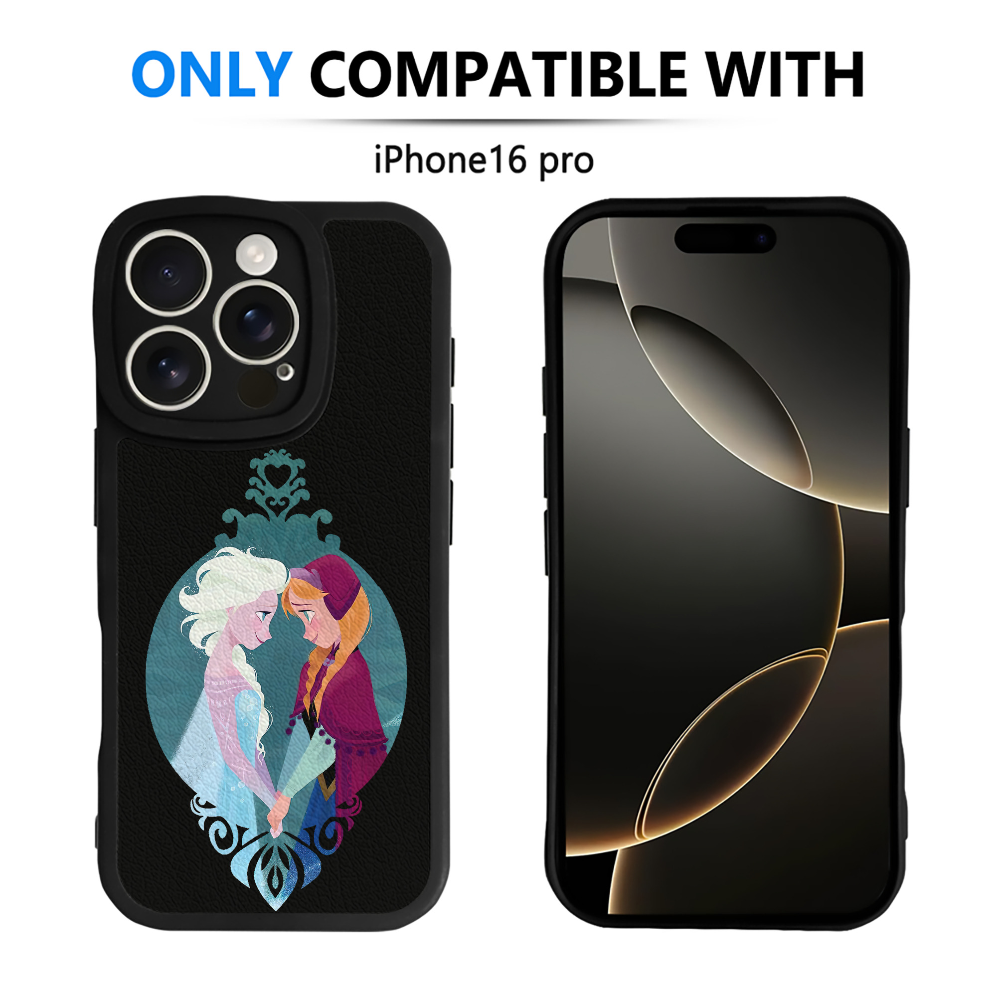 （画像用） アナと雪の女王 アンナ エルサ Frozen Anna Elsa 【iPhone 16シリーズ対応】シリコンスマホケース（レザー調） 材質：シリコン